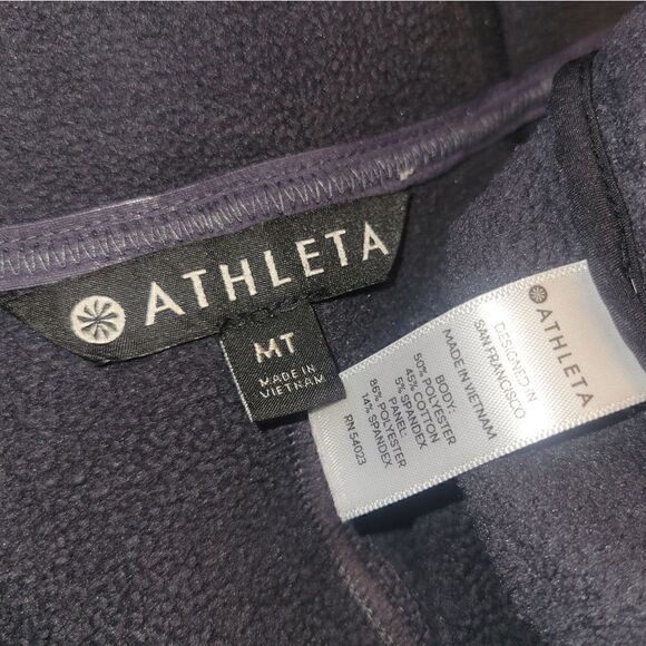 Athleta Victory Hooded Sweatshirt Dress Dark Grey Charcoal Black Medium Tall MT - Picture 12 of 12